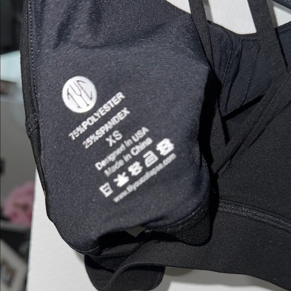 Til You Collapse Black Strappy Sports Bra - Picture 3 of 3